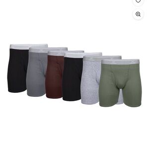 NWT 3XL GEORGE 6-Pack Men's Cotton Boxer Briefs Assorted Colors Tag Free